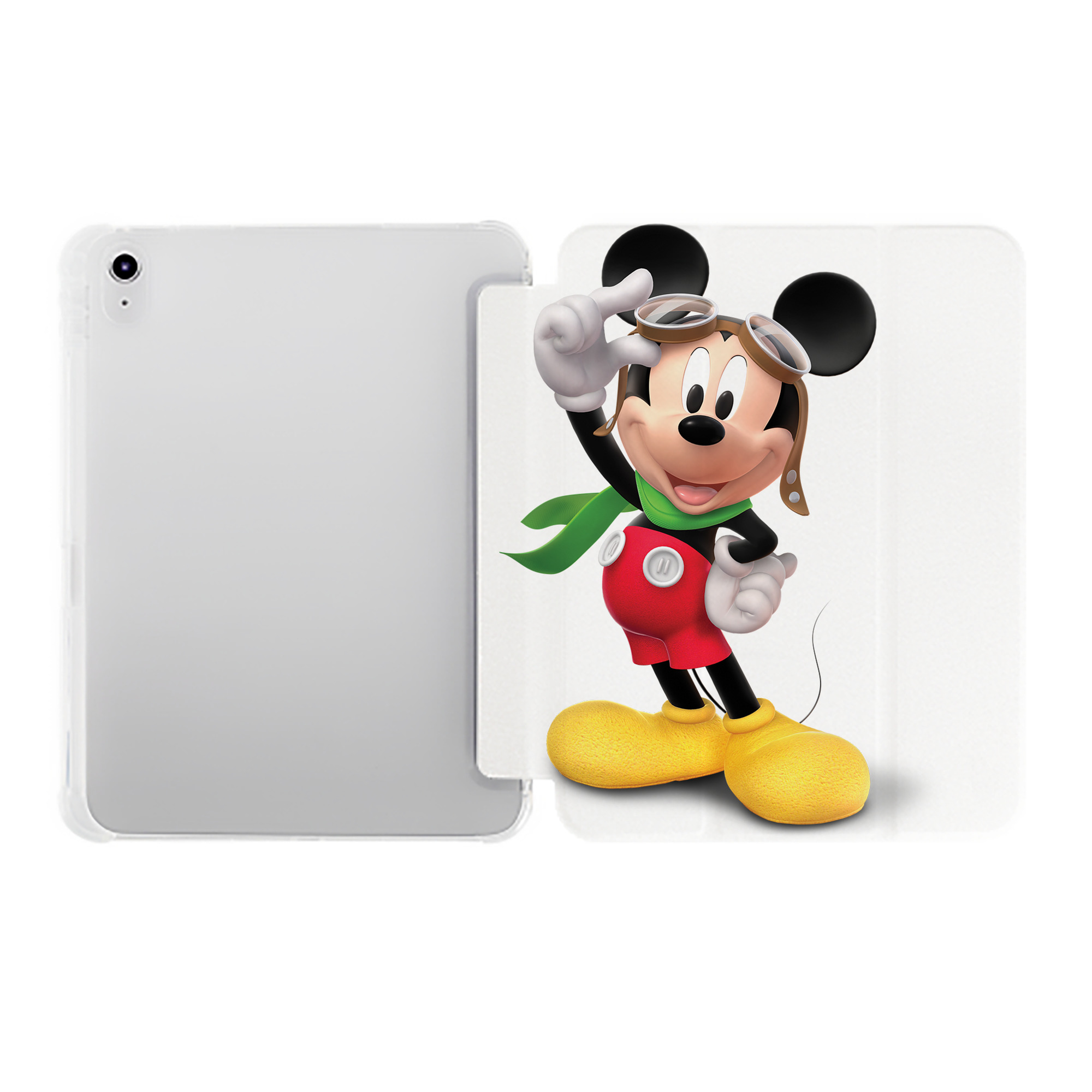 （画像用） ミッキーマウス Mickey Mouse IPad ケース ペン収納付き 三つ折りスタンド PUレザー×シリコン 対応機種9.5/10.5/10.9インチ